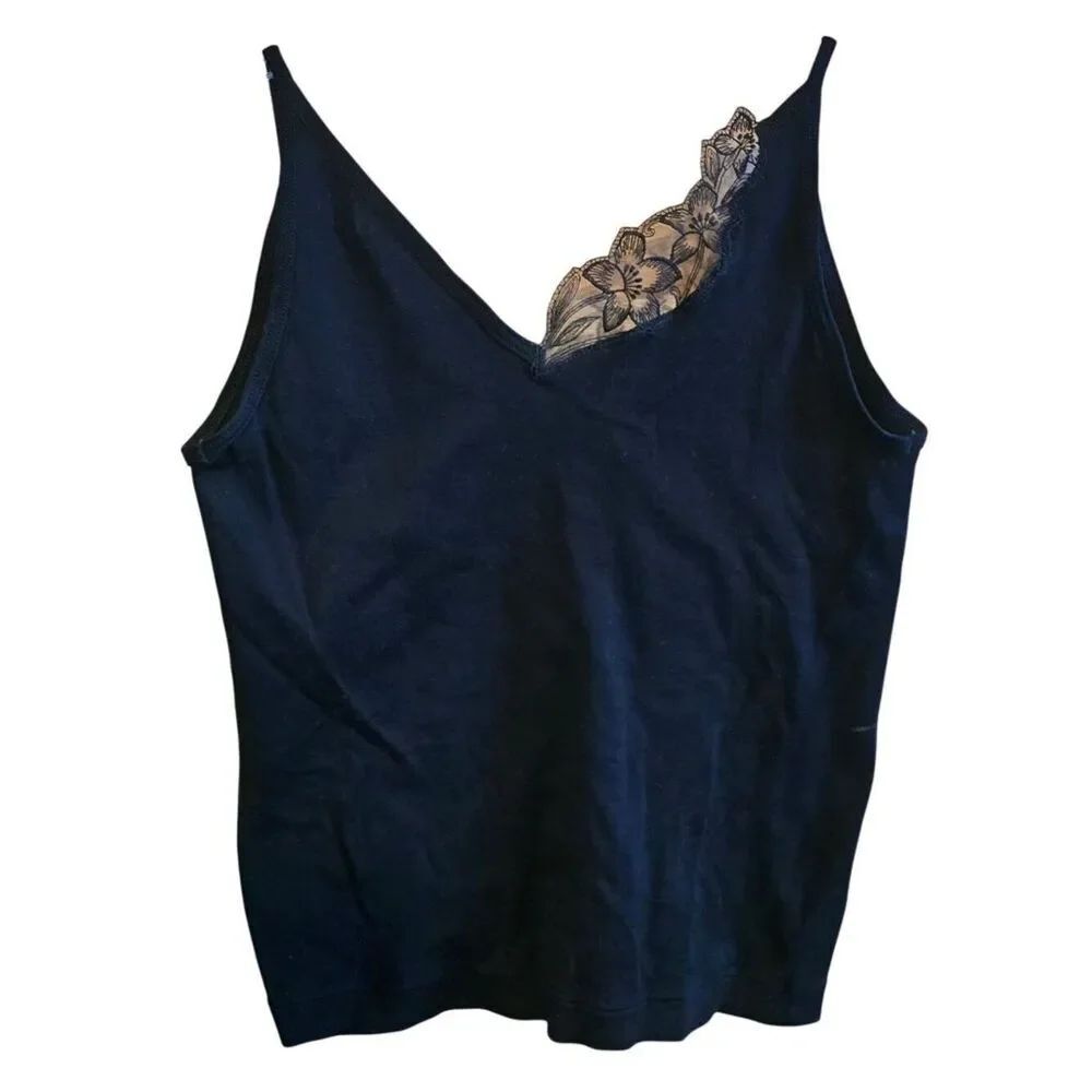 Lace-Trim Cotton Camisole With Floral Detail romance date night girls night boho